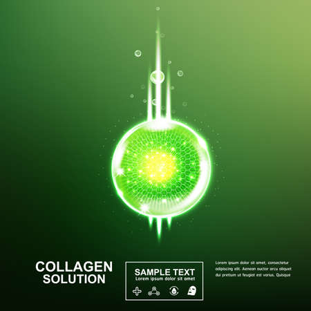 Collagen and Serum Skin Care Background Concept Cosmetic for Skin.のイラスト素材