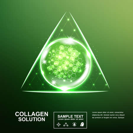 Collagen and Serum Skin Care Background Concept Cosmetic for Skin.のイラスト素材