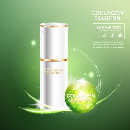 Collagen Serum and Vitamin Beauty Concept Skin Care Cosmetic.のイラスト素材
