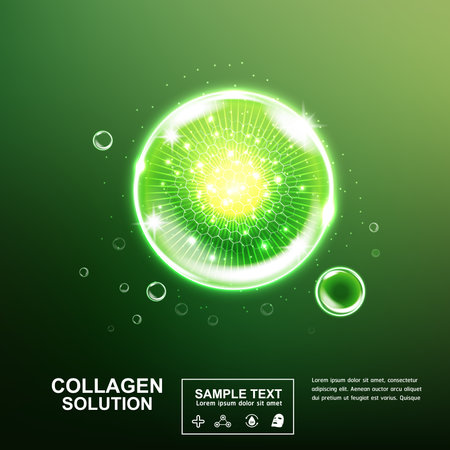 Collagen Serum and Vitamin Beauty Concept Skin Care Cosmetic.のイラスト素材