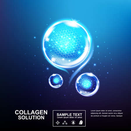 Collagen Serum and Vitamin Beauty Concept Skin Care Cosmetic.のイラスト素材