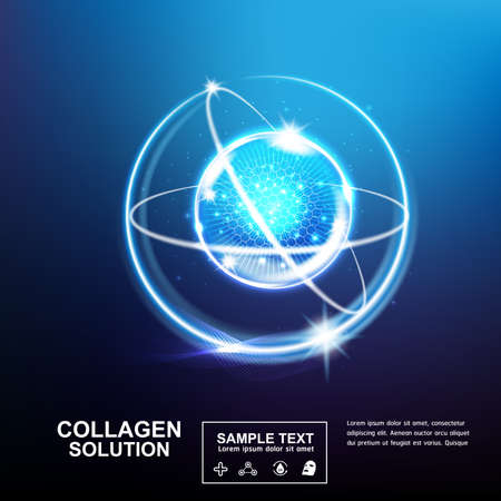 Collagen Serum and Vitamin Beauty Concept Skin Care Cosmetic.のイラスト素材