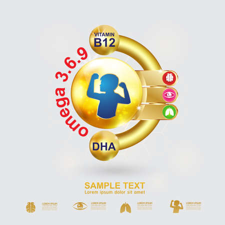 Kids Omega Calcium and Vitaminのイラスト素材