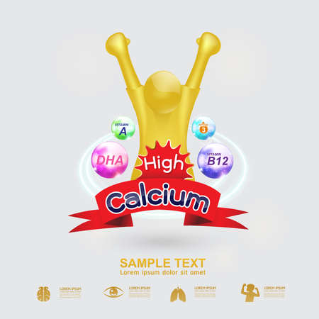 Kids Omega Calcium and Vitaminのイラスト素材