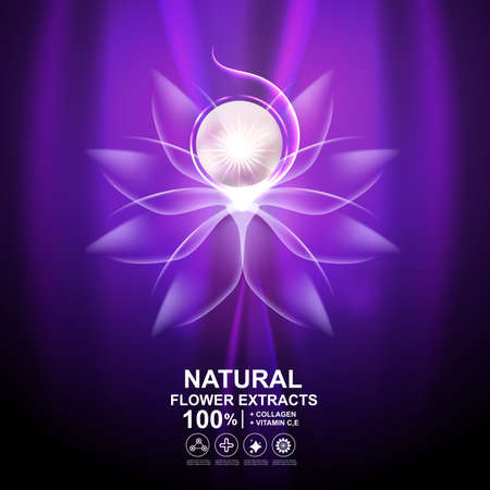 Collagen Serum and Vitamin Background Concept Skin Care Cosmetic.のイラスト素材