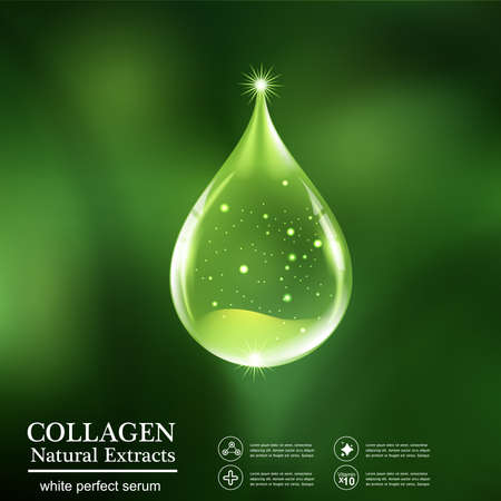 Collagen Serum and Vitamin Background Skin Care Cosmetic concept.のイラスト素材