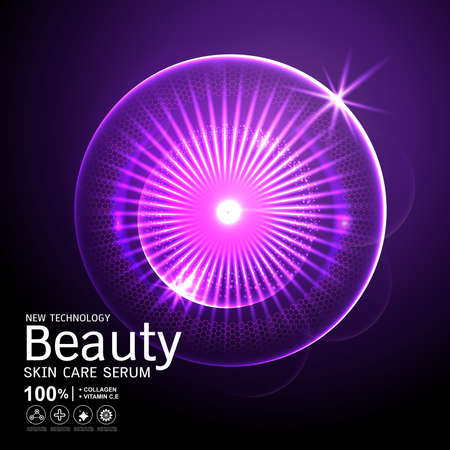 Collagen Serum and Vitamin Background Skin Care Cosmetic concept.のイラスト素材