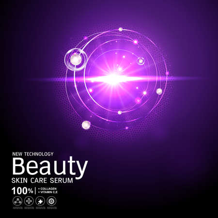 Collagen Serum and Vitamin Background Skin Care Cosmetic concept.のイラスト素材