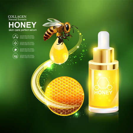 Honey Serum and Collagen Vectorのイラスト素材