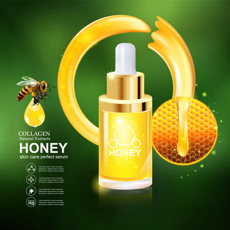 Honey Serum and Collagen Vectorのイラスト素材