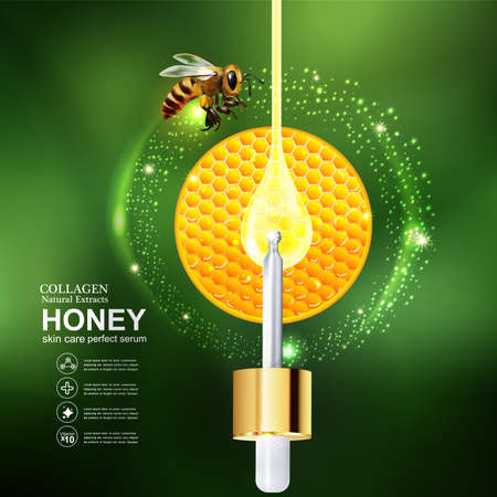 Honey Serum and Collagen Vectorのイラスト素材