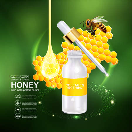Honey Serum and Collagen Vectorのイラスト素材
