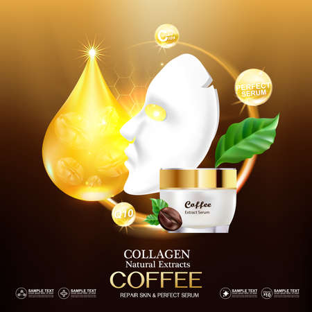 Collagen and Vitamin for Skin Concept, vector illustration.のイラスト素材