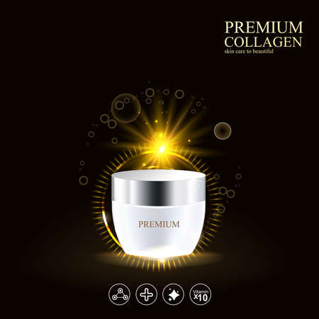 Collagen and Vitamin for Skin care Conceptのイラスト素材