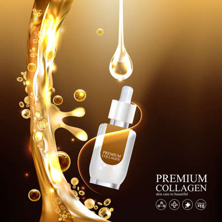 Collagen and Vitamin for Skin Concept Vector illustration.のイラスト素材
