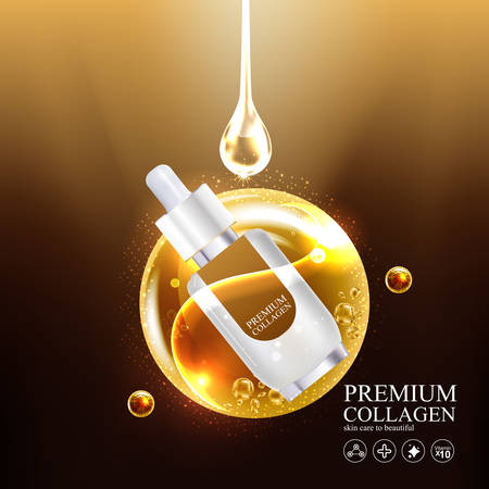 Collagen and Vitamin for Skin Concept Vector illustration.のイラスト素材