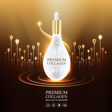 Collagen or Serum and Vitamin Vector for Skin Care Products.のイラスト素材