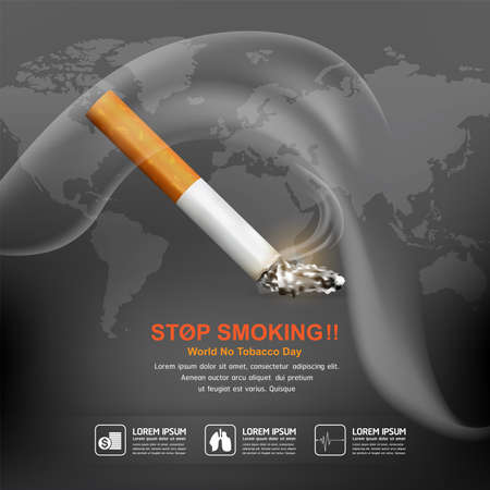 World No Tobacco Day Vector Concept Poster Stop Smoking Template.のイラスト素材