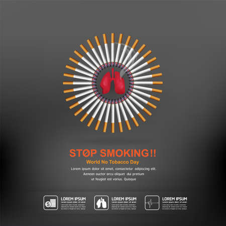 World No Tobacco Day Vector Concept Poster Stop Smoking Template.のイラスト素材