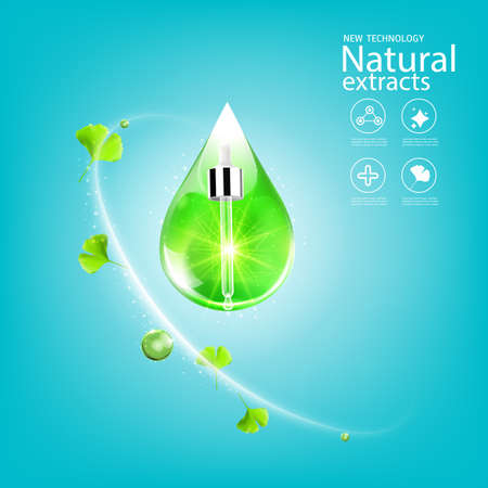 Collagen Serum and Vitamin Background Concept Skin Care.のイラスト素材