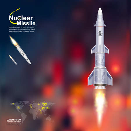 World war Nuclear Missileのイラスト素材