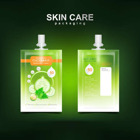 Cucumber Cream Collagen and Serum plus vitaminのイラスト素材
