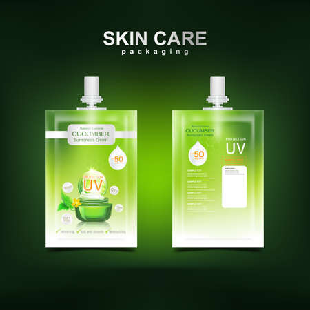 Cucumber Cream Collagen and Serum plus vitaminのイラスト素材