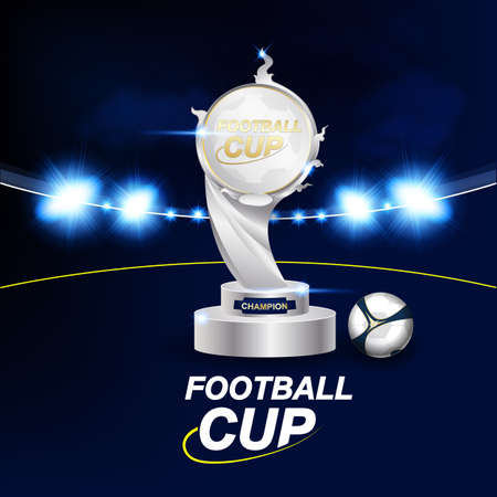 Soccer Football Cup and Stadium Lighting Vectorのイラスト素材