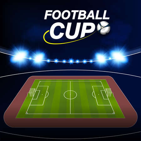Soccer Football Cup and Stadium Lighting Vectorのイラスト素材