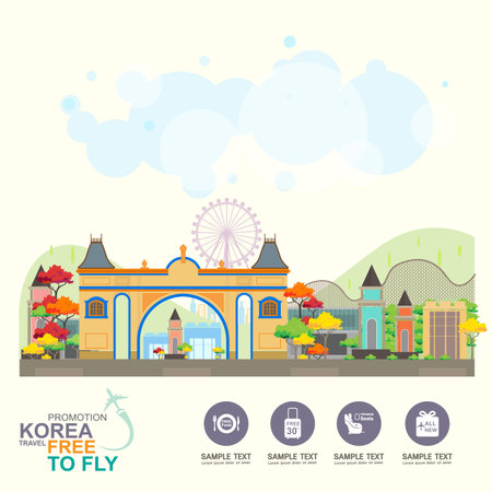 Korea Travel Vector Concept Promotion Travel around the Worldのイラスト素材