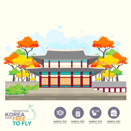 Korea Travel Vector Concept Promotion Travel around the Worldのイラスト素材