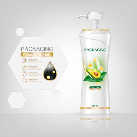 Packaging products Hair Care design, shampoo bottle templates on White backgroundのイラスト素材