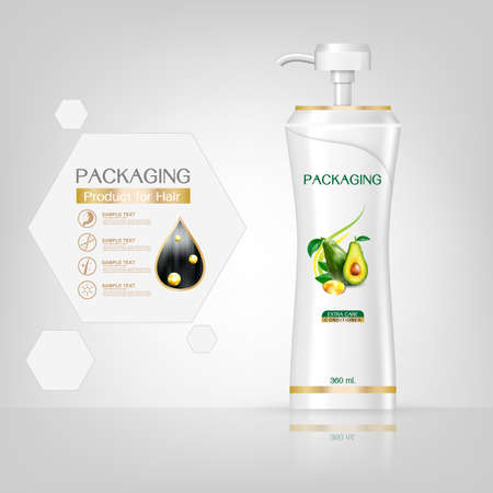 Packaging products Hair Care design, shampoo bottle templates on White backgroundのイラスト素材