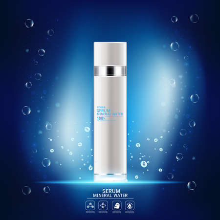 Mineral Water Collagen Serum Vector Background for Skin Care Products.のイラスト素材