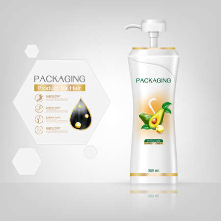 Packaging products Hair Care design, shampoo bottle templates on White backgroundのイラスト素材