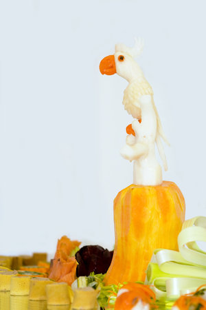 Parrot made of fruit