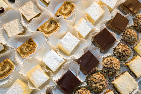 Variety of sweet homemade cookiesの写真素材