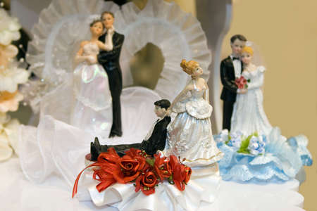 Bride and Groom Wedding Cake Ornaments of your choiceの写真素材