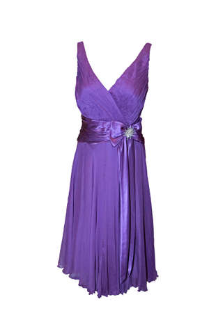 Beautiful purple dress isolated on white (clipping path included)の写真素材