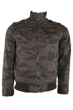 Military jacket isolated on whiteの写真素材
