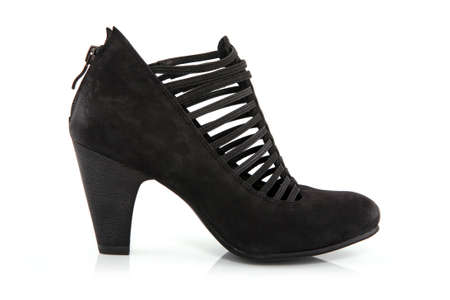 Suede shoe isolated on whiteの写真素材