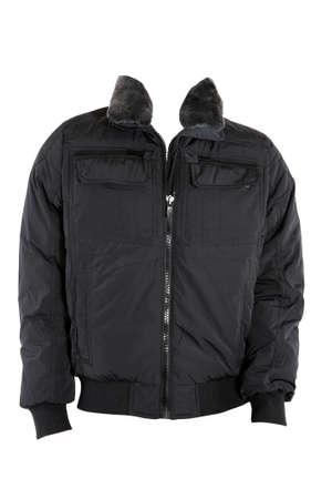 Male winter jacket isolated on whiteの写真素材