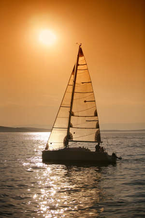 Sunset sailingの写真素材