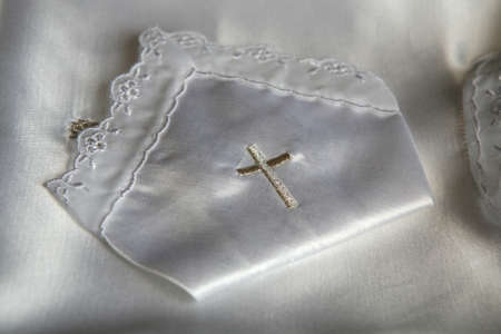 Christening dress detailの写真素材