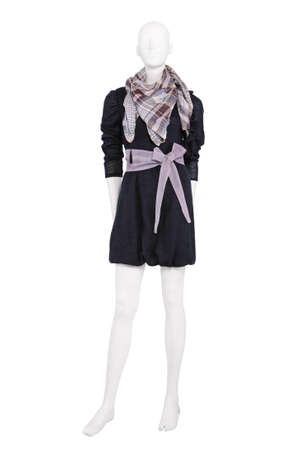 Mannequin dressed in female clothes, isolated on whiteの写真素材