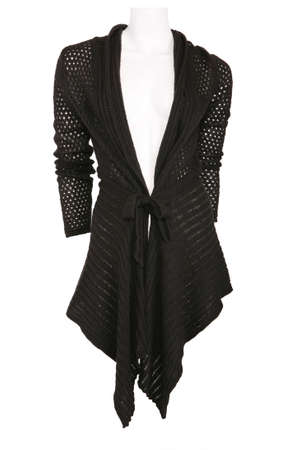 Female knitted jacket on a mannequin, isolated on whiteの写真素材