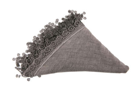 Gray female scarf isolated on whiteの写真素材