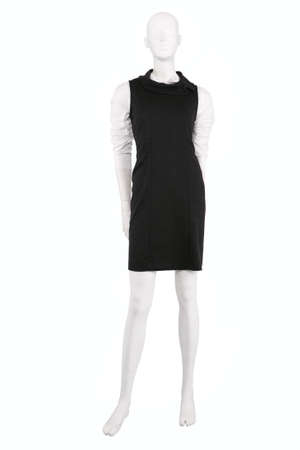 Mannequin dressed in white blouse and black dressの写真素材