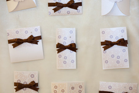 Handmade wedding invitation made of paper