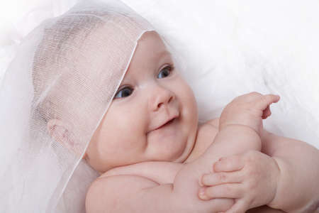Cute baby girl smilingの写真素材